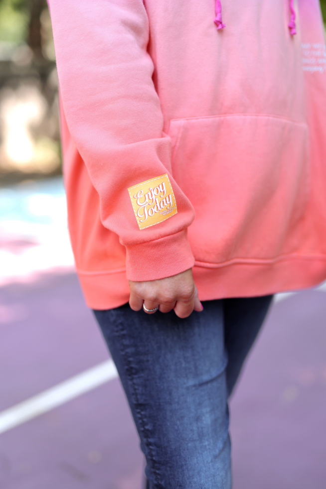 How Lucky Are We-Hoodie Dip Dye Pink