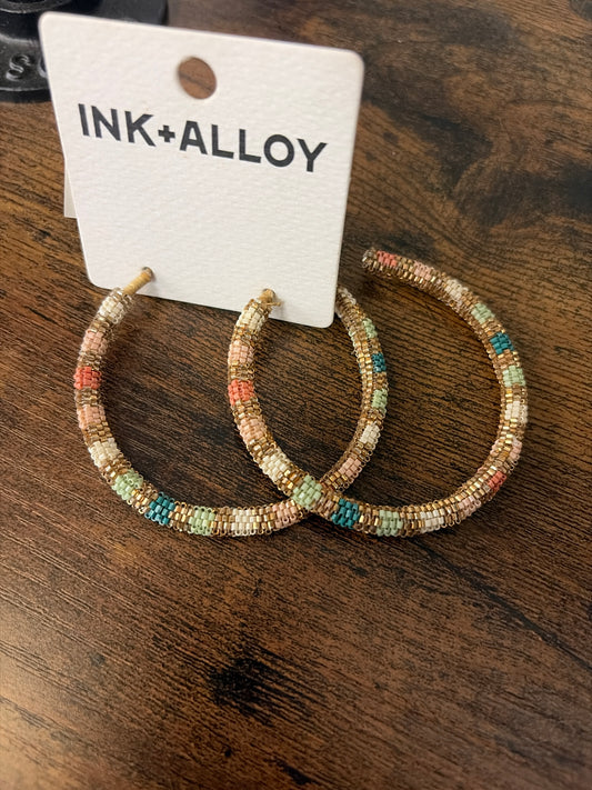 Ink + Alloy Multi Color Large Hoop Earrings