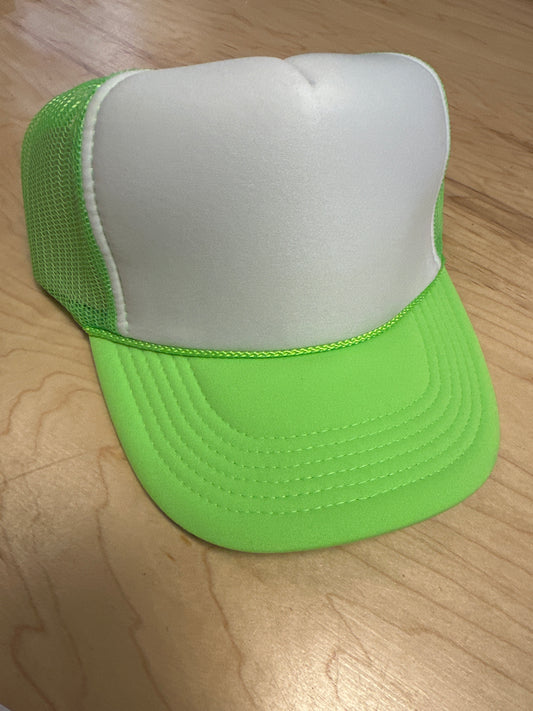 Nissun Adult Trucker Hat - White/Neon Green