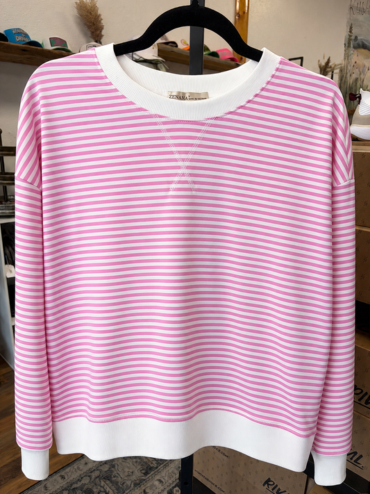 Striped Pullover - Candy Pink