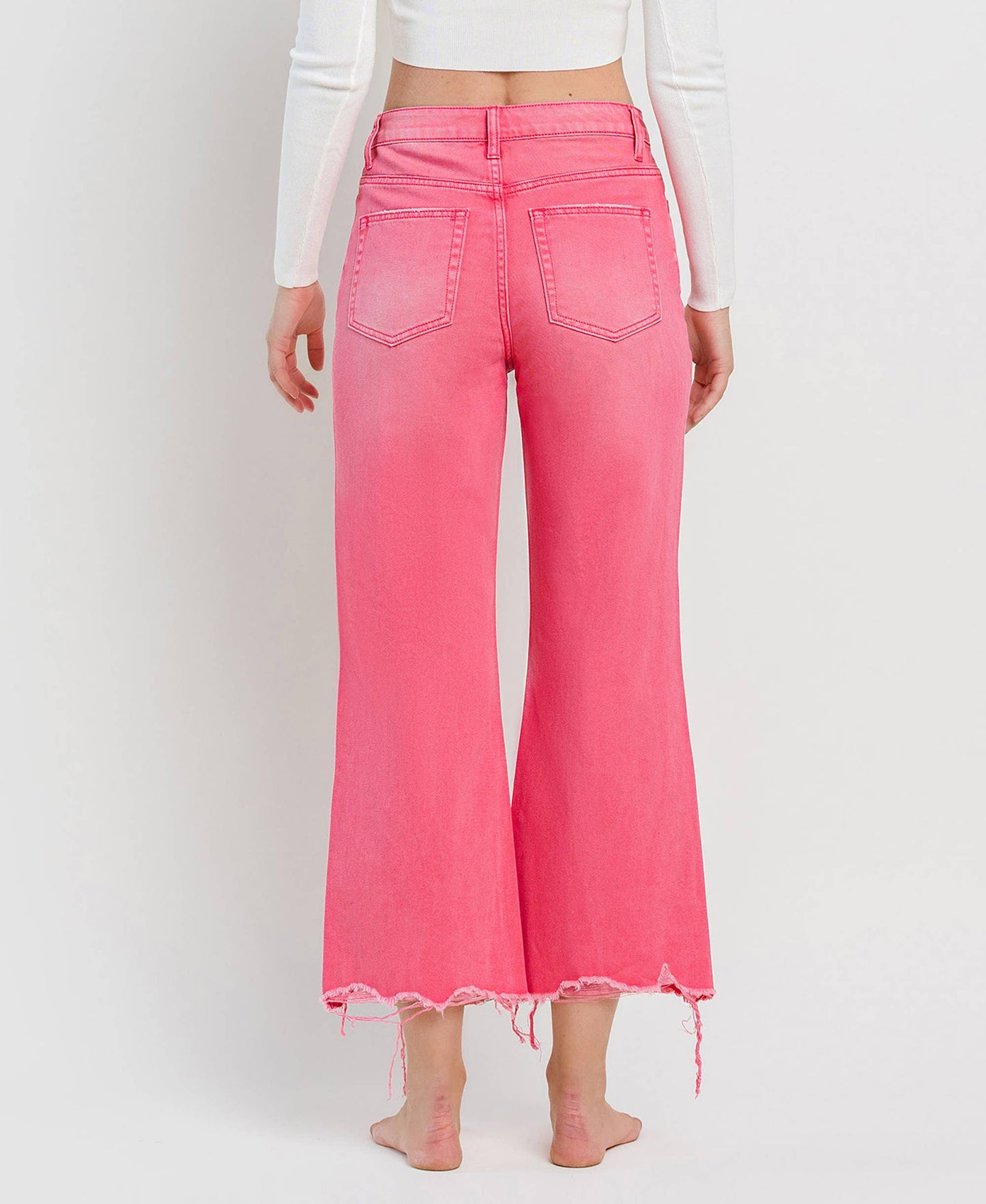 90'S VINTAGE SUPER HR CROP FLARE PINK