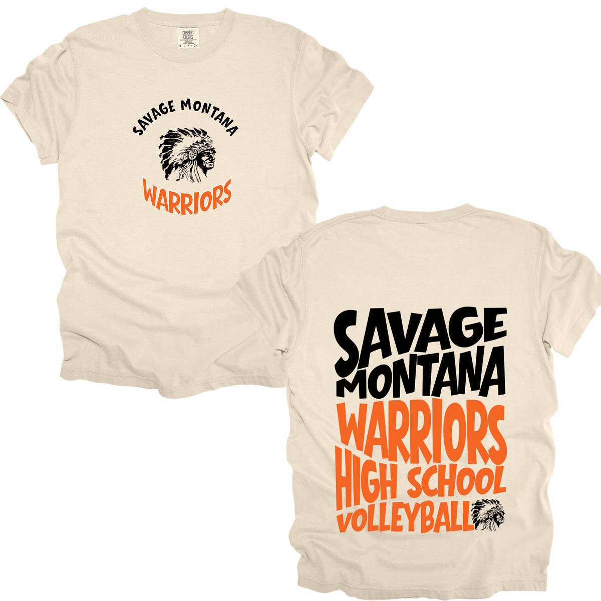 Savage Warrior Retro Volleyball Varsity Graphic Apparel | Adult Spirit Wear