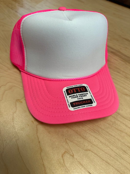 Otto High Crown Trucker - Neon Pink/White