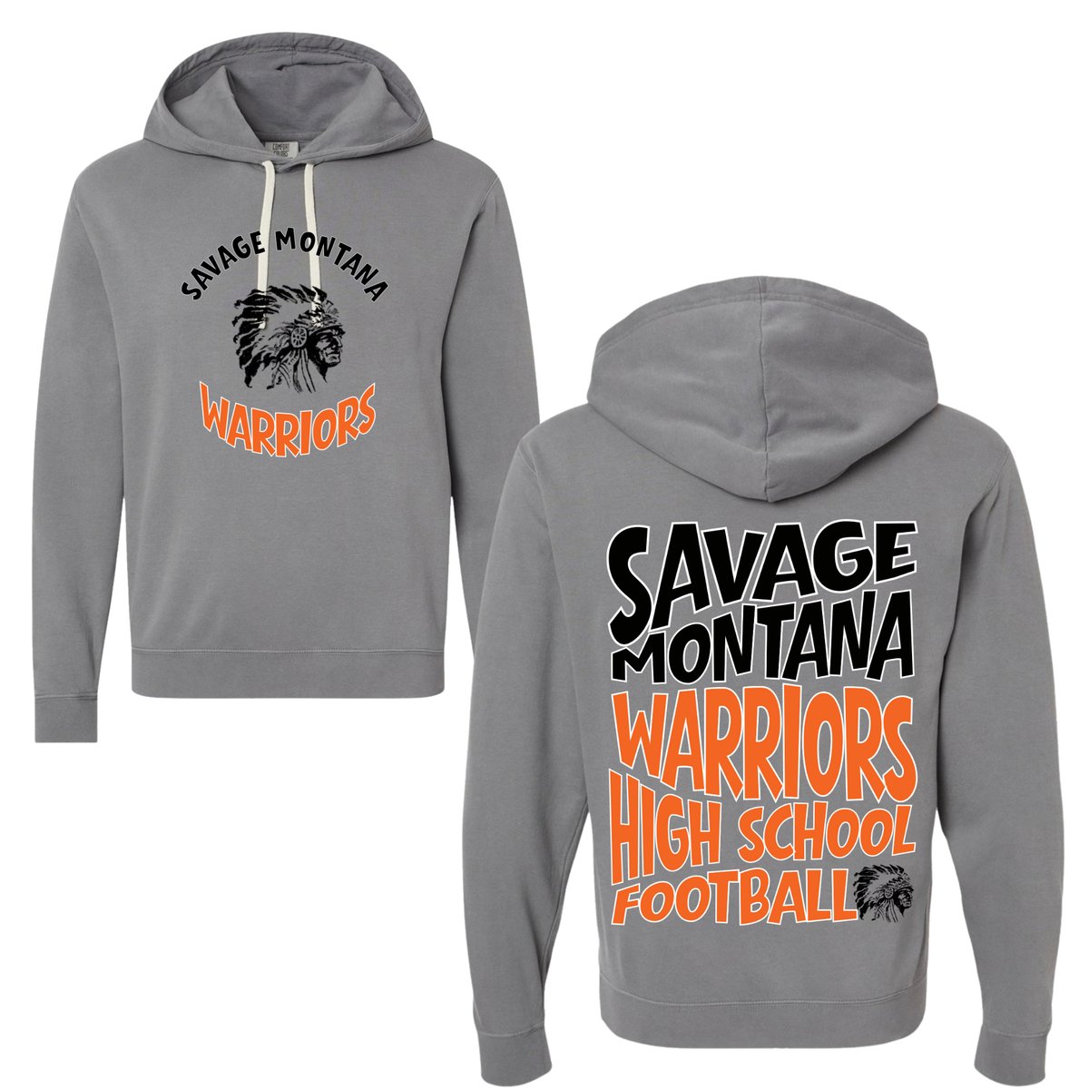 Savage Warrior Retro Football Varsity Graphic Apparel | Adult Spirit Wear