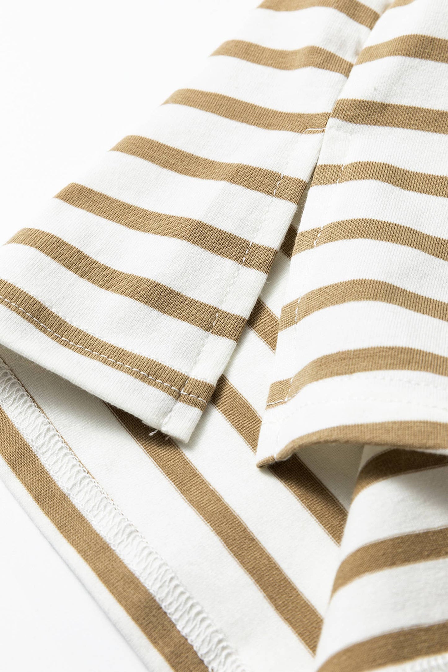Stripe Leopard Round Neck