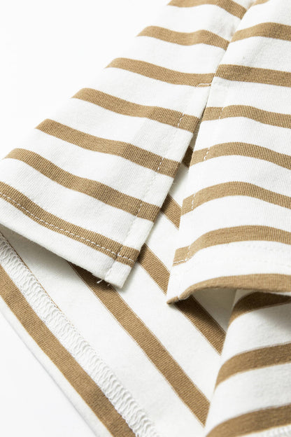 Stripe Leopard Round Neck
