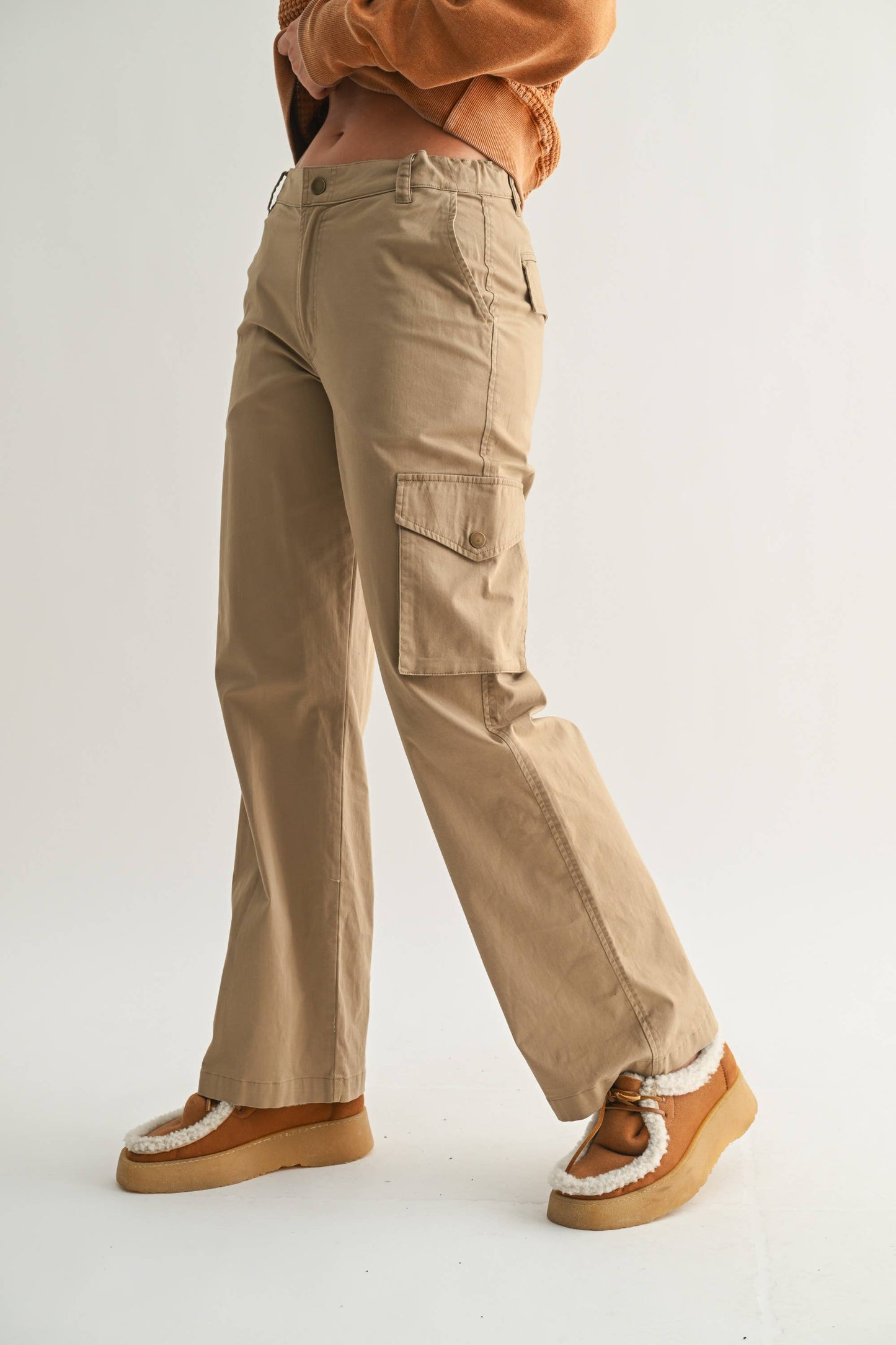 Classic Cotton Cargo Pants: GREY