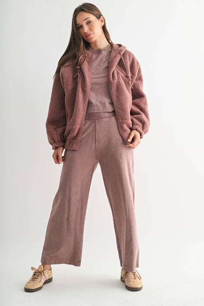 Alpine Fleece Zip Up Hoodie: ROSE TAUPE