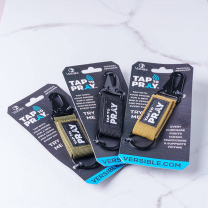 Tap To Pray™ - Tactical Carabiner Keychain: Green