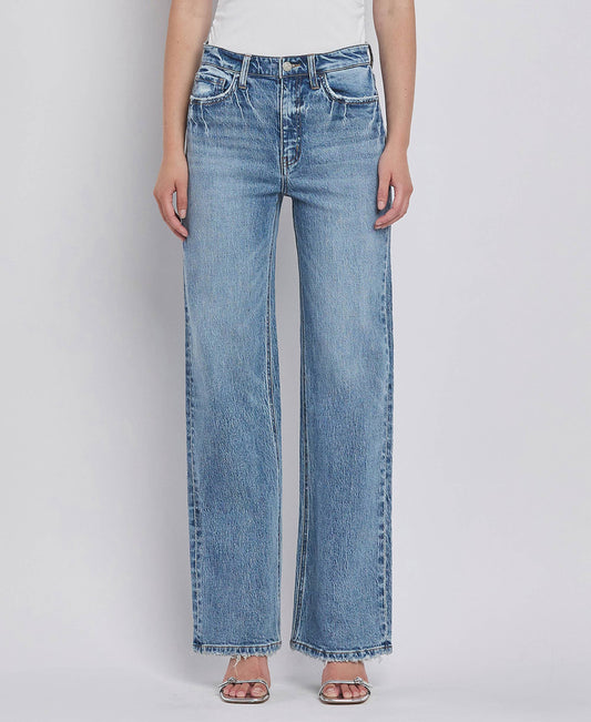 90'S SUPER HR MEDIUM WASH WIDE JEANS