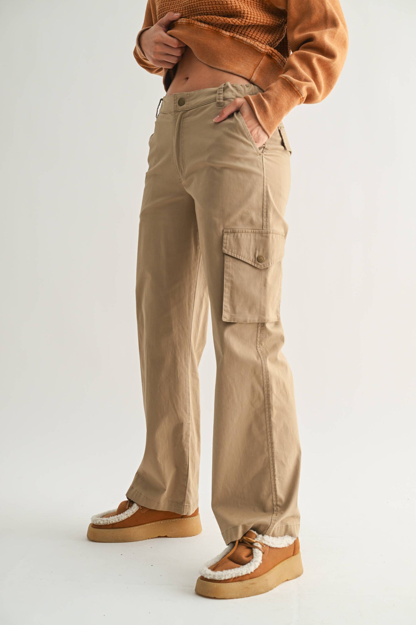 Classic Cotton Cargo Pants: GREY