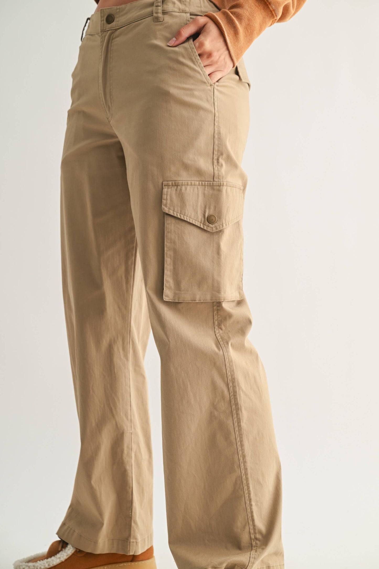Classic Cotton Cargo Pants: GREY