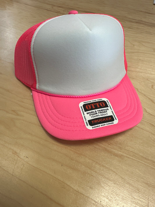 Youth Otto neon pink trucker hat