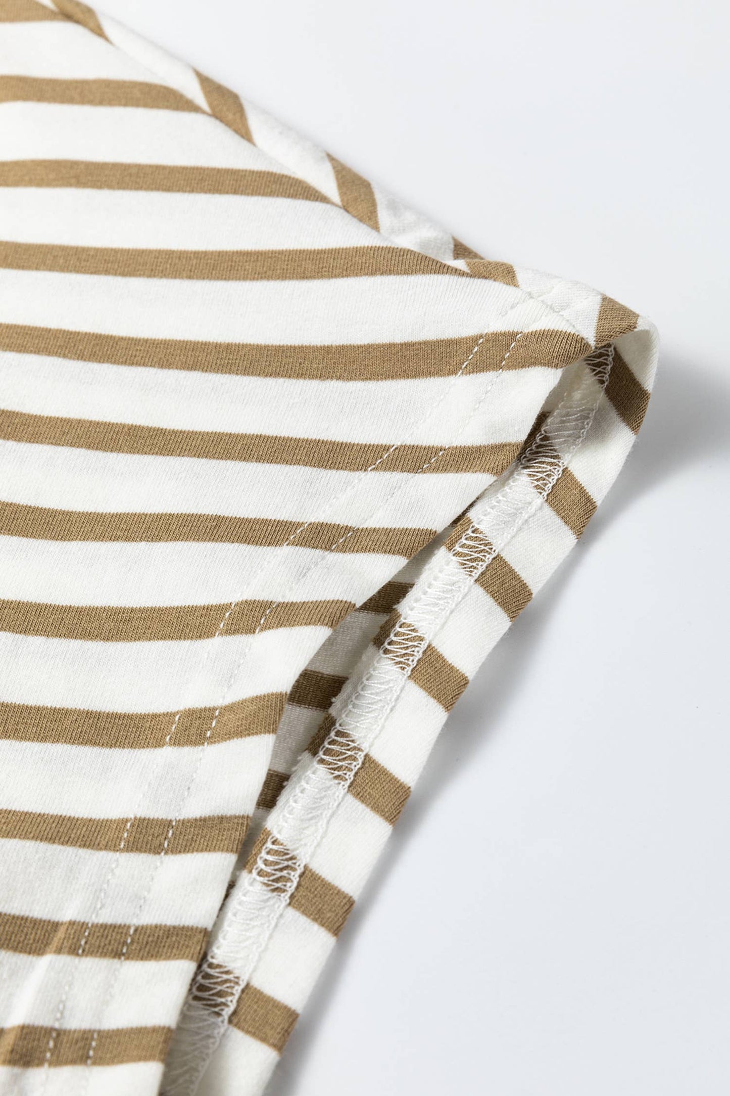 Stripe Leopard Round Neck