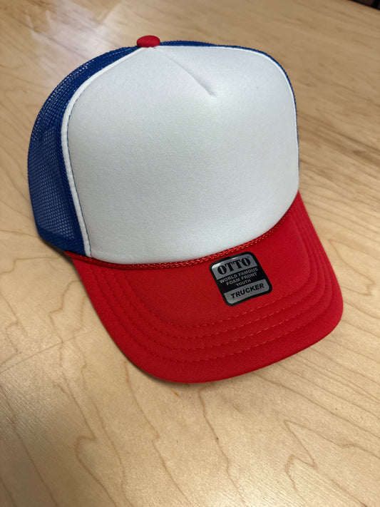 Otto Youth Trucker Hat - Royal/White/Red