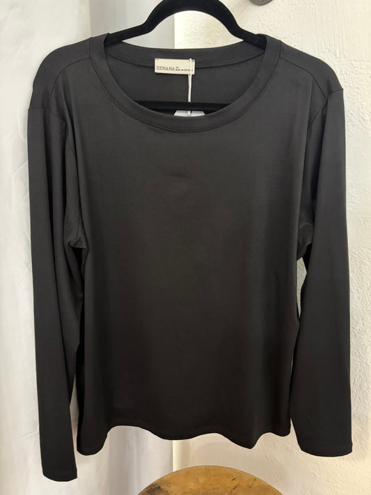 Plus Microfiber Long Sleeve - Black