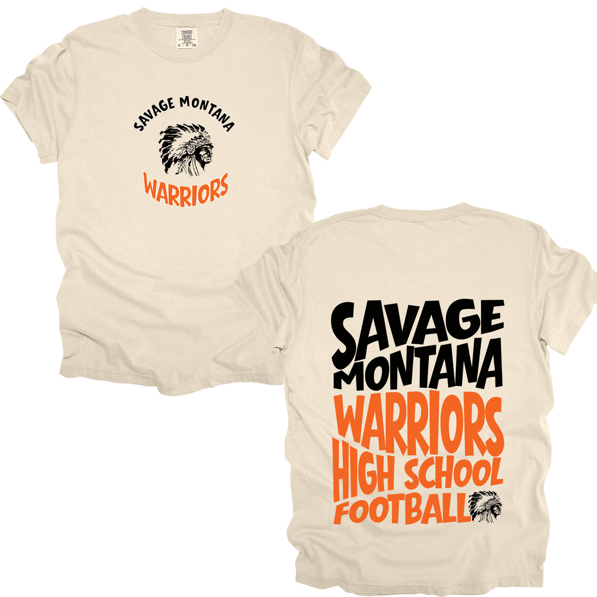 Savage Warrior Retro Football Varsity Graphic Apparel | Adult Spirit Wear