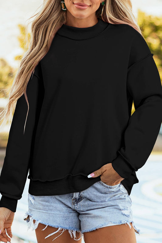 Reversible Mock Neck: Black