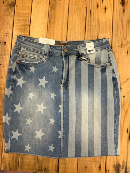 HW Star & Stripe Bleach Discharge Skirt