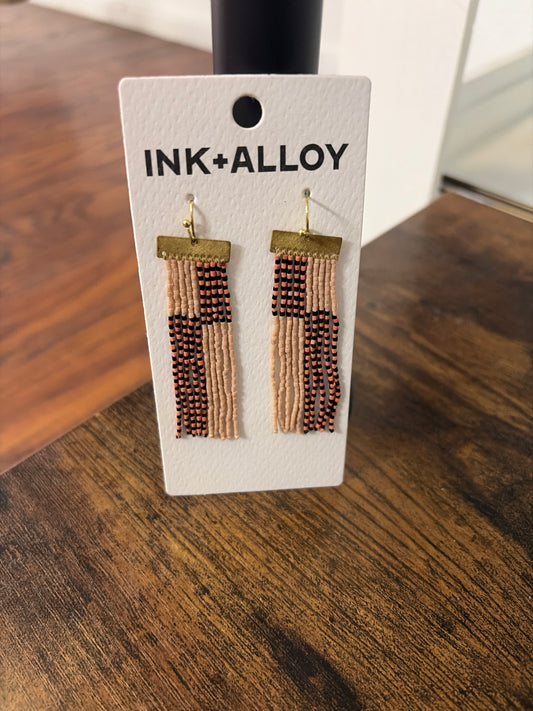 Ink + Alloy Pink & Black Earrings