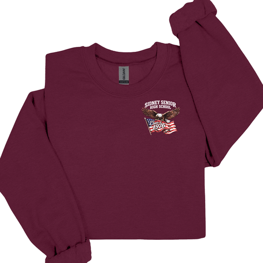 Class of 1976 Chest Logo Crew - Maroon