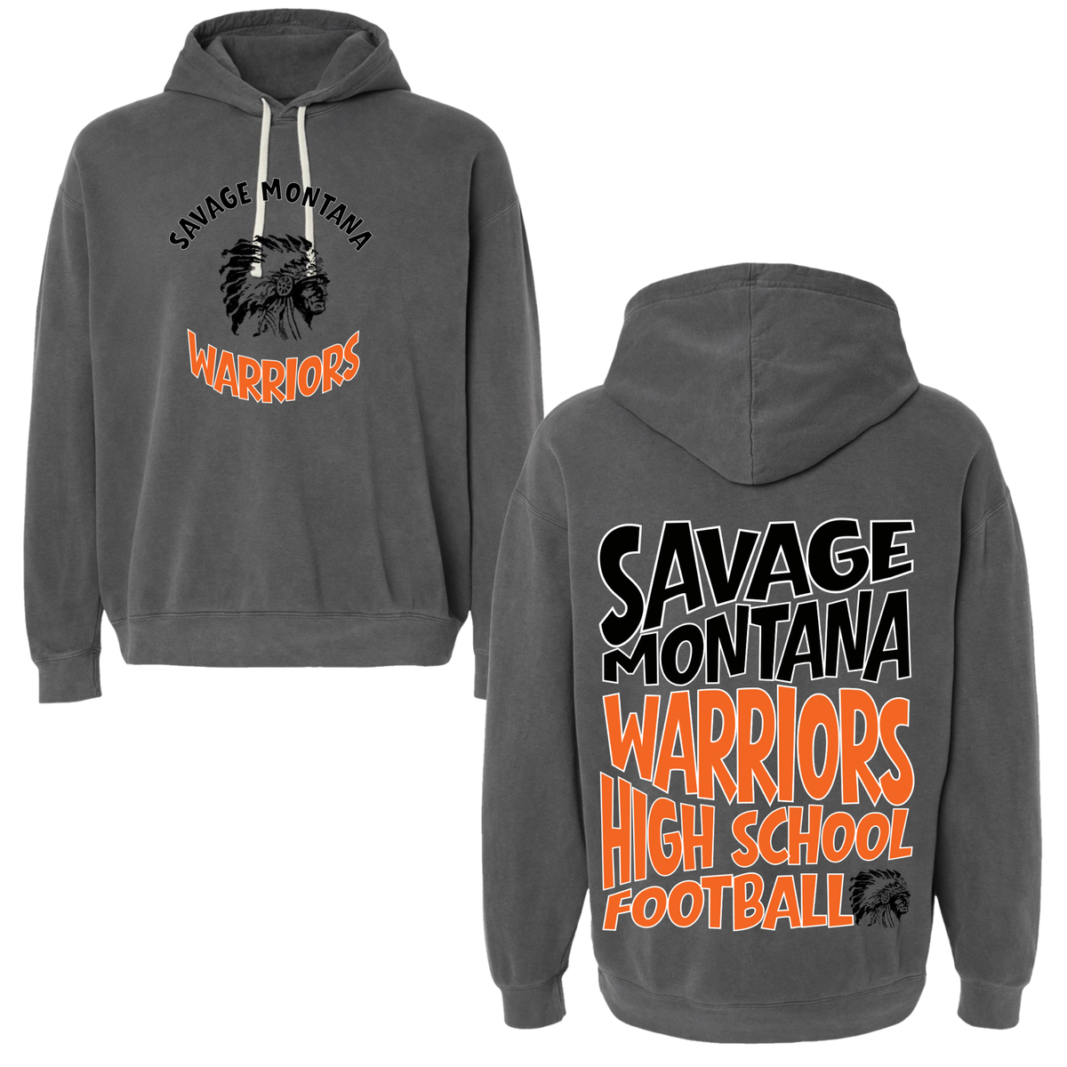 Savage Warrior Retro Football Varsity Graphic Apparel | Adult Spirit Wear