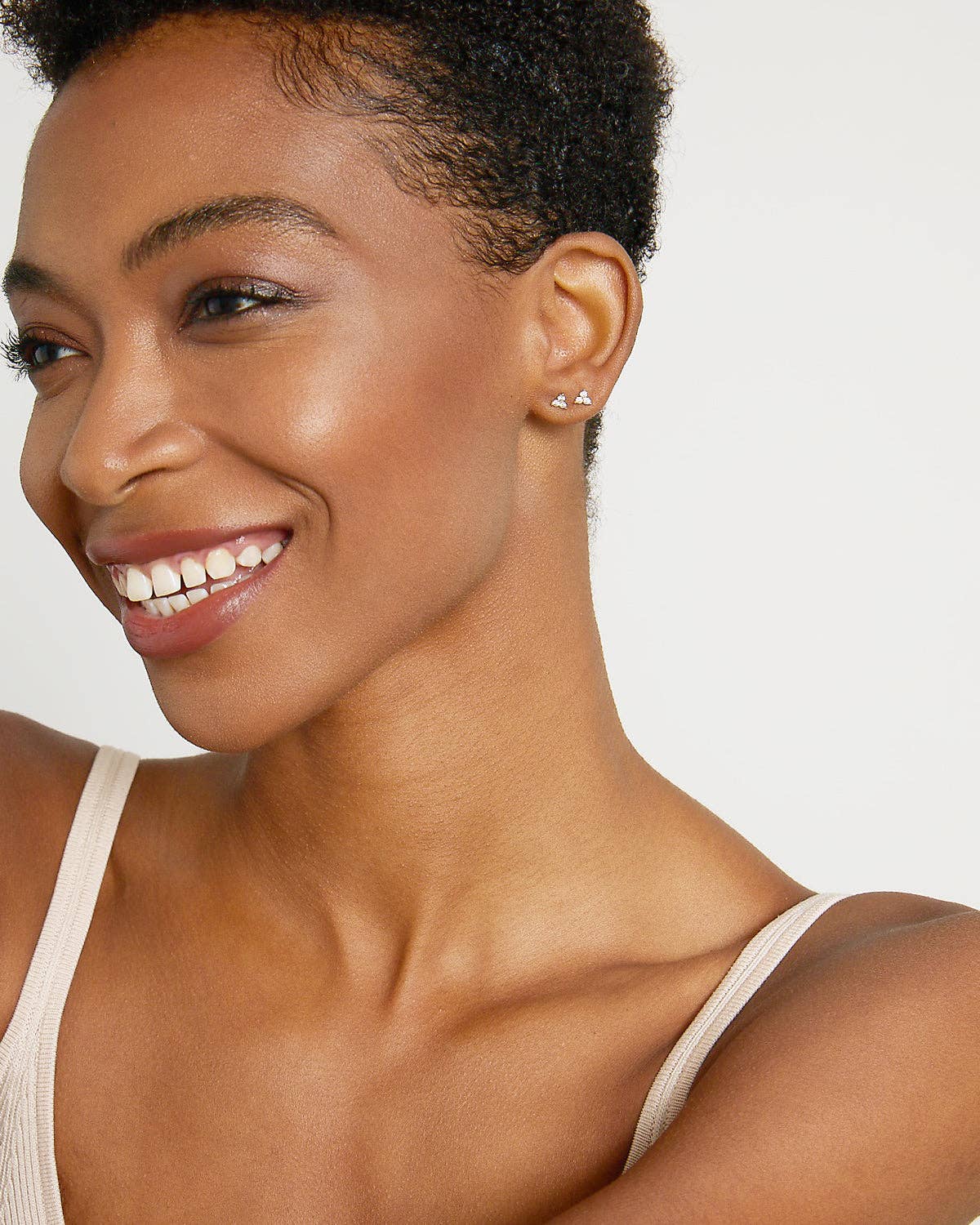 Tribe Dainty Friendship Stud Earrings: 14k Gold
