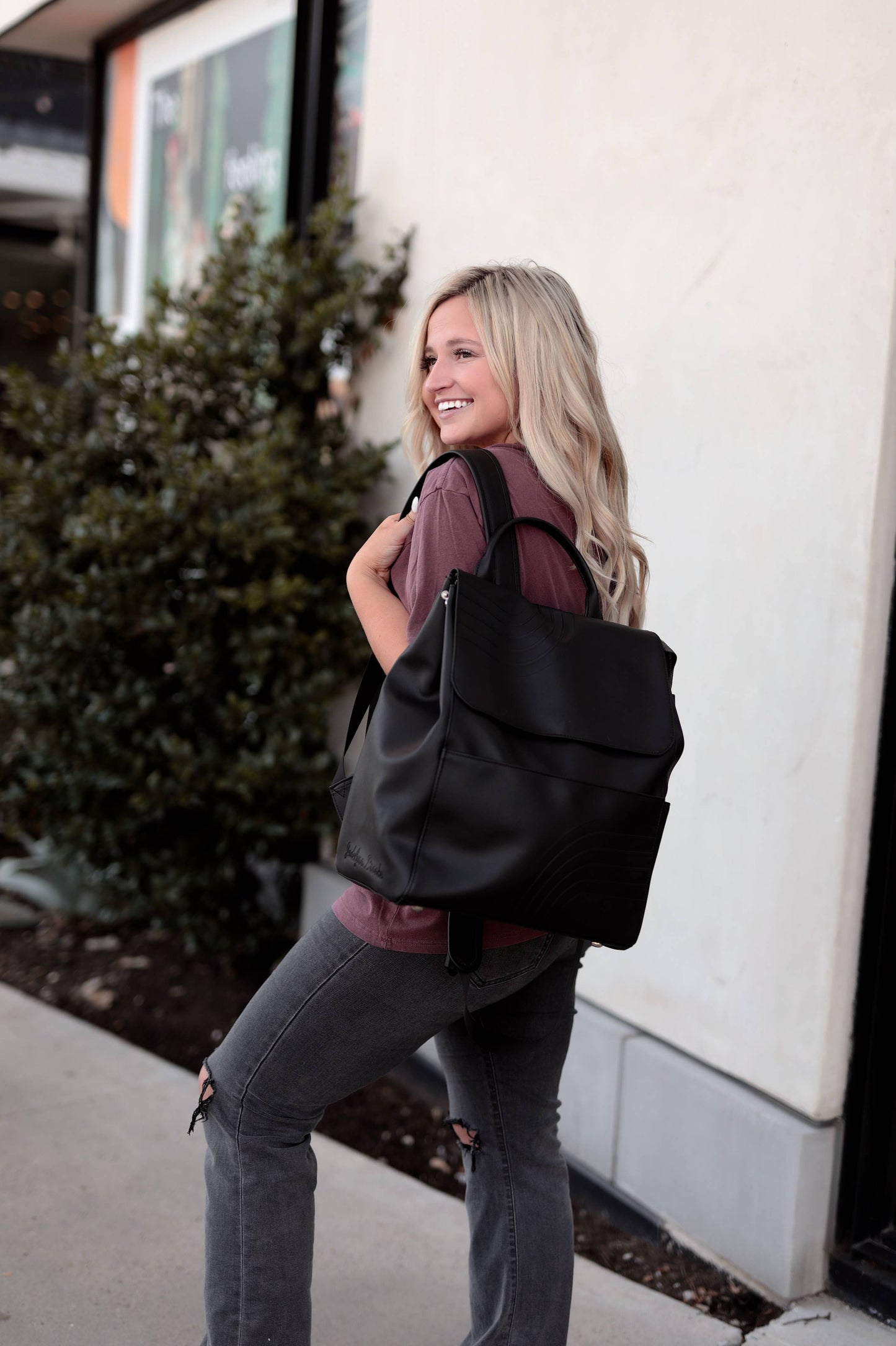 Everything Backpack- Embossed Rainbow (Midnight)