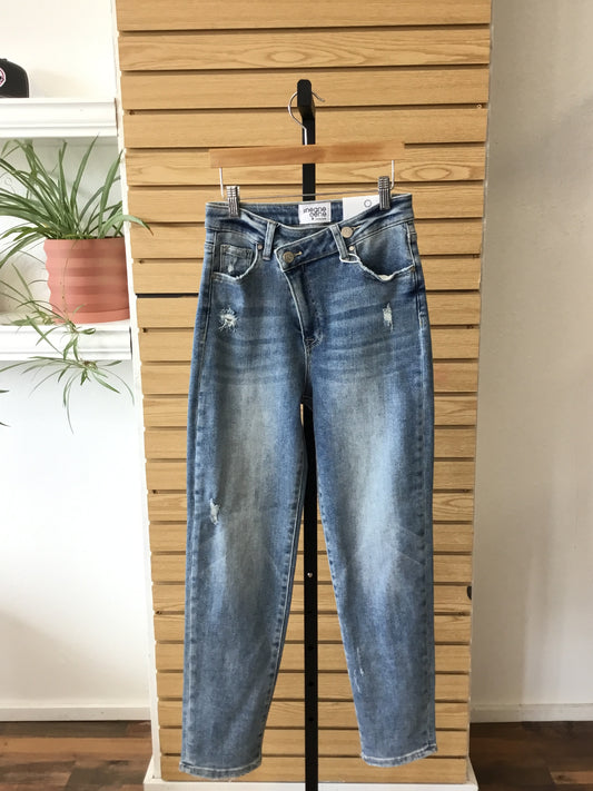 Insane Gene Hi-Rise Cross Overed Girlfriend Jeans