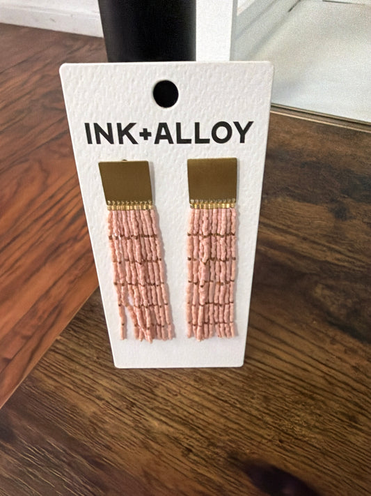 Ink + Alloy Pink & Gold Earrings