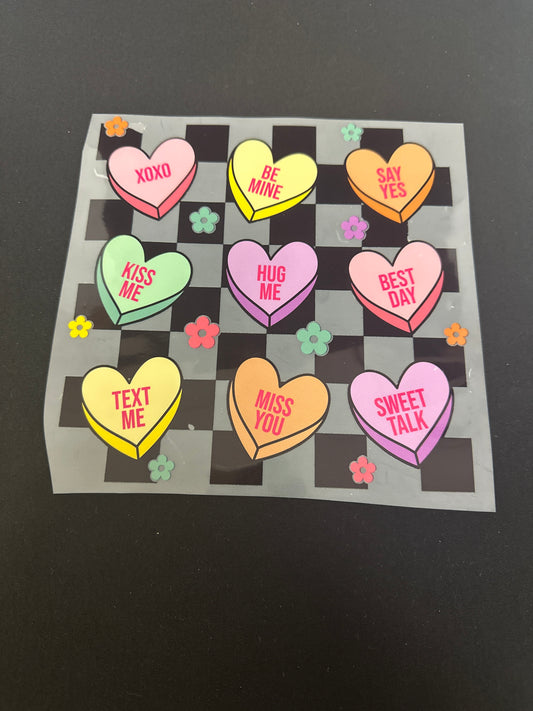 Checkered Candy Hearts