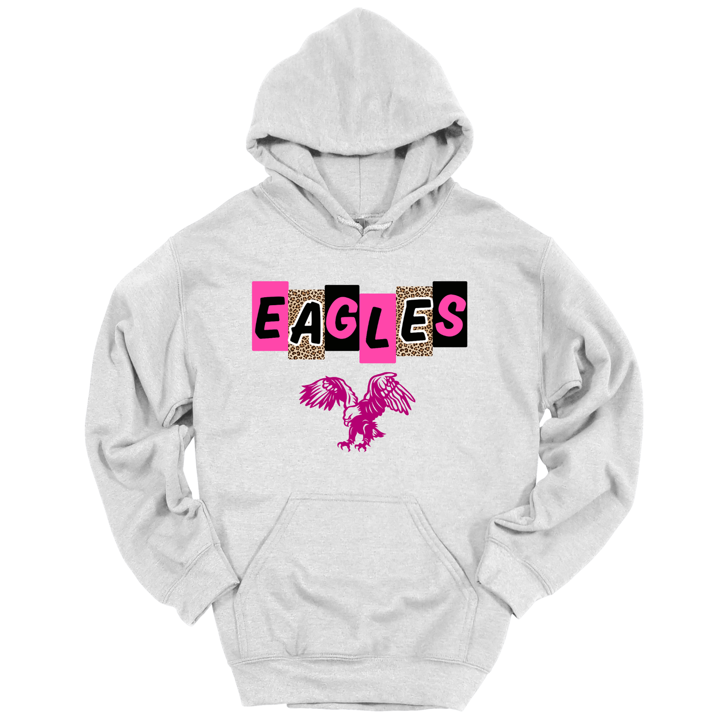 PINK EAGLES Leopard Letter Blocks Graphic Apparel | Adult Spirit Wear