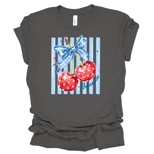 AMERICA CHERRIES Graphic Apparel | Youth Patriotic Tee