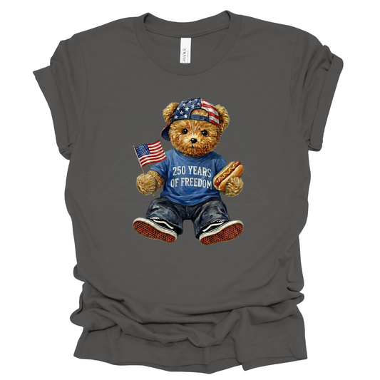 FREEDOM TEDDY Graphic Apparel | Adult Patriotic Tee