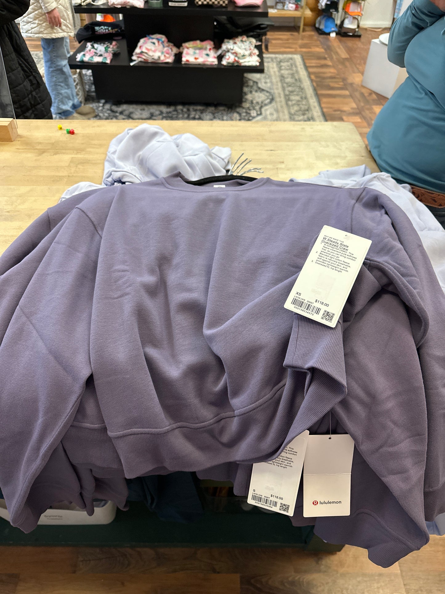 W Steady State Oversized Crew - Grape Mist