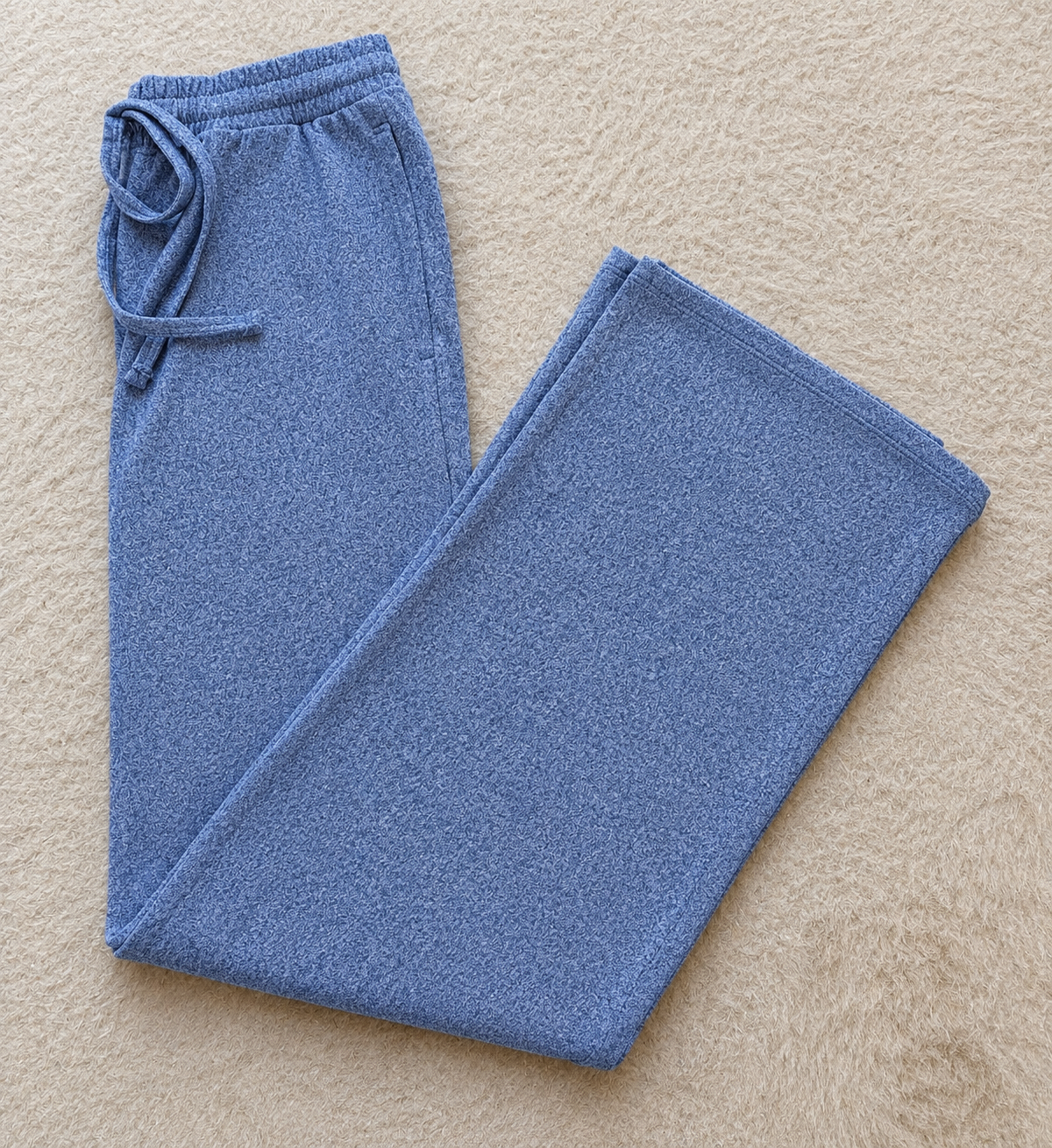 Drawstring Wide Pants - Lt Navy