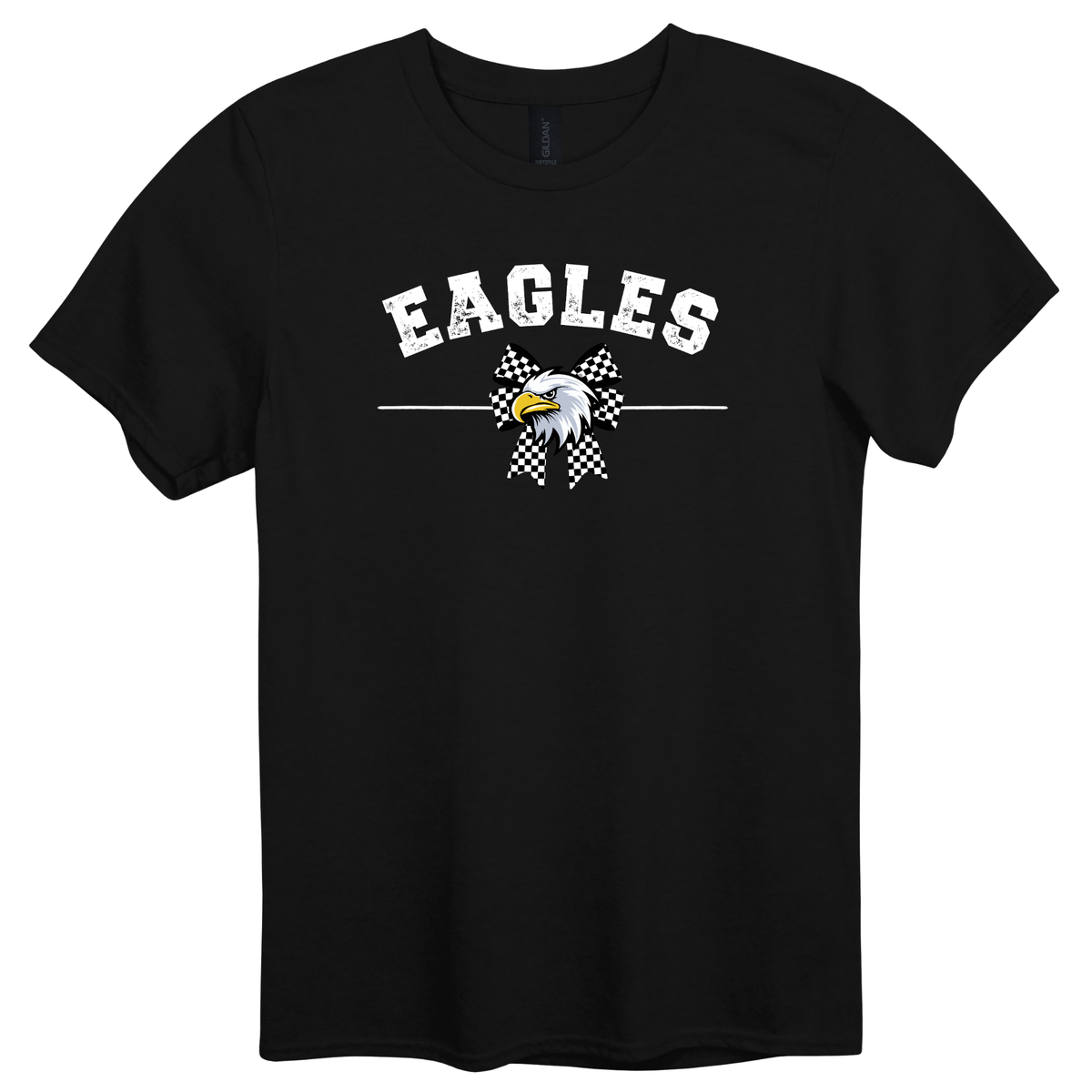 EAGLES Checkered Bow Graphic Apparel | Adult Spirit Wear Collection