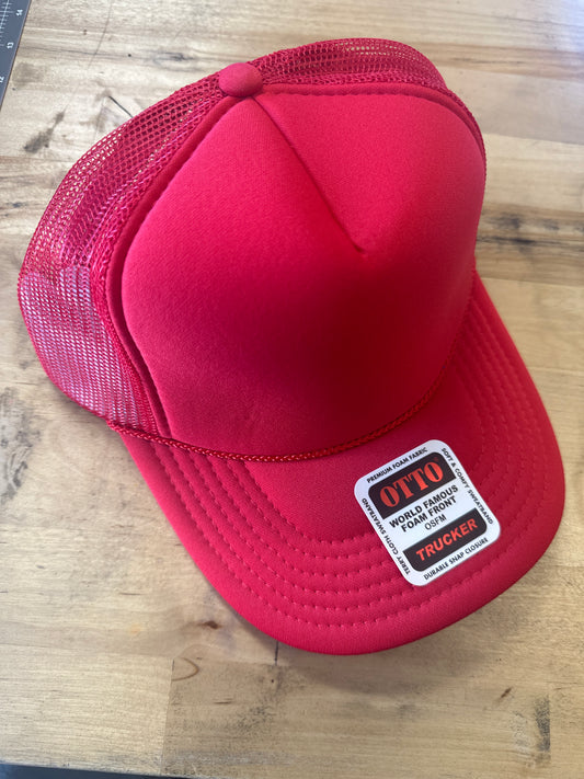 Otto Adult Trucker Hat - Solid Red