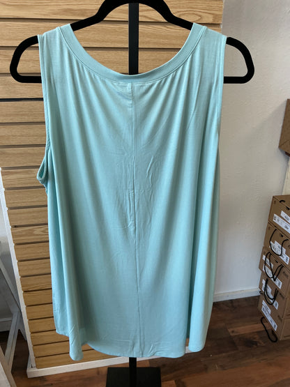 PLUS REAL MODAL SLEEVELESS V-NECK HI-LOW HEM TOP