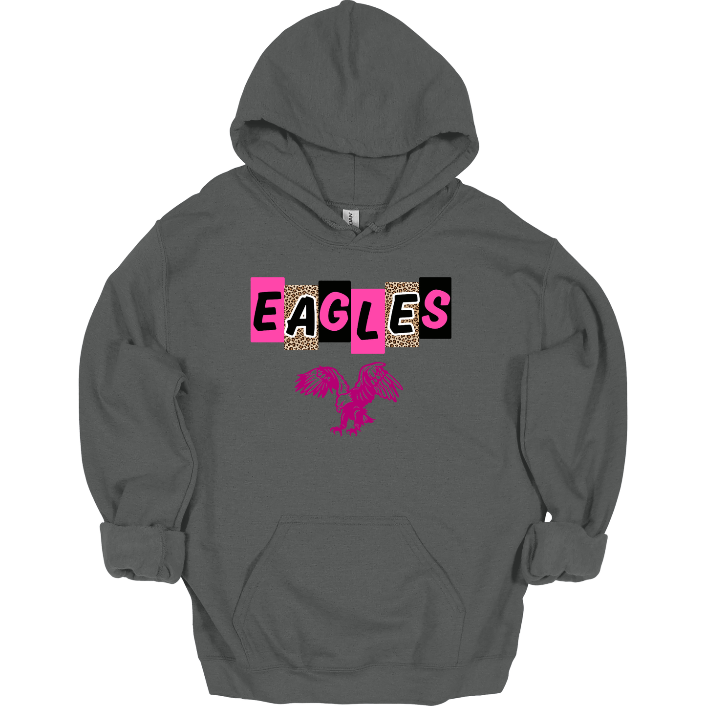 PINK EAGLES Leopard Letter Blocks Graphic Apparel | Youth Spirit Wear