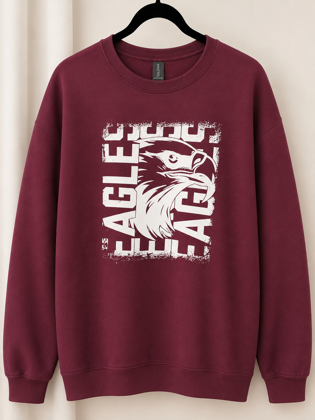 Distressed Eagles Crew - Maroon