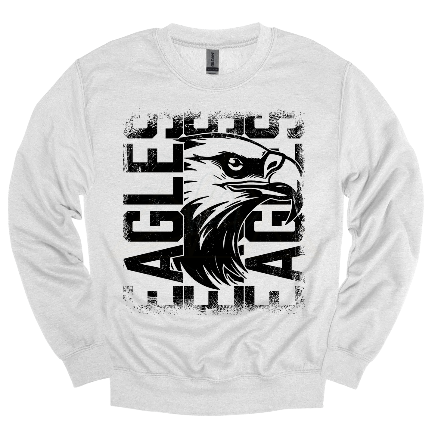 EAGLES Distressed Black Graphic Apparel | Adult Spirit Wear