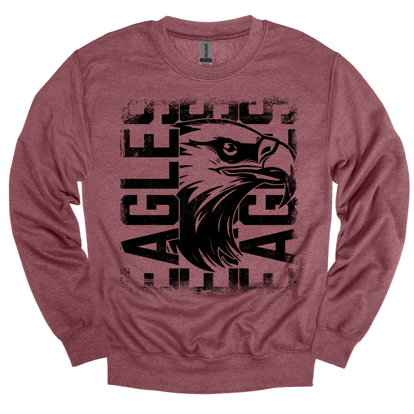 EAGLES Distressed Black Graphic Apparel | Adult Spirit Wear