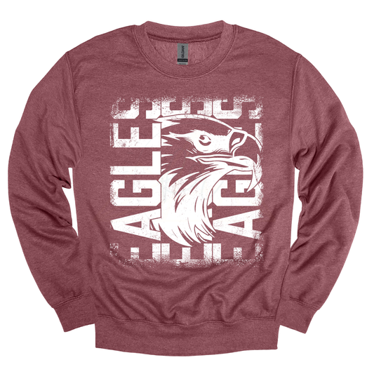 EAGLES Distressed White Graphic Apparel | Youth Spirit Wear