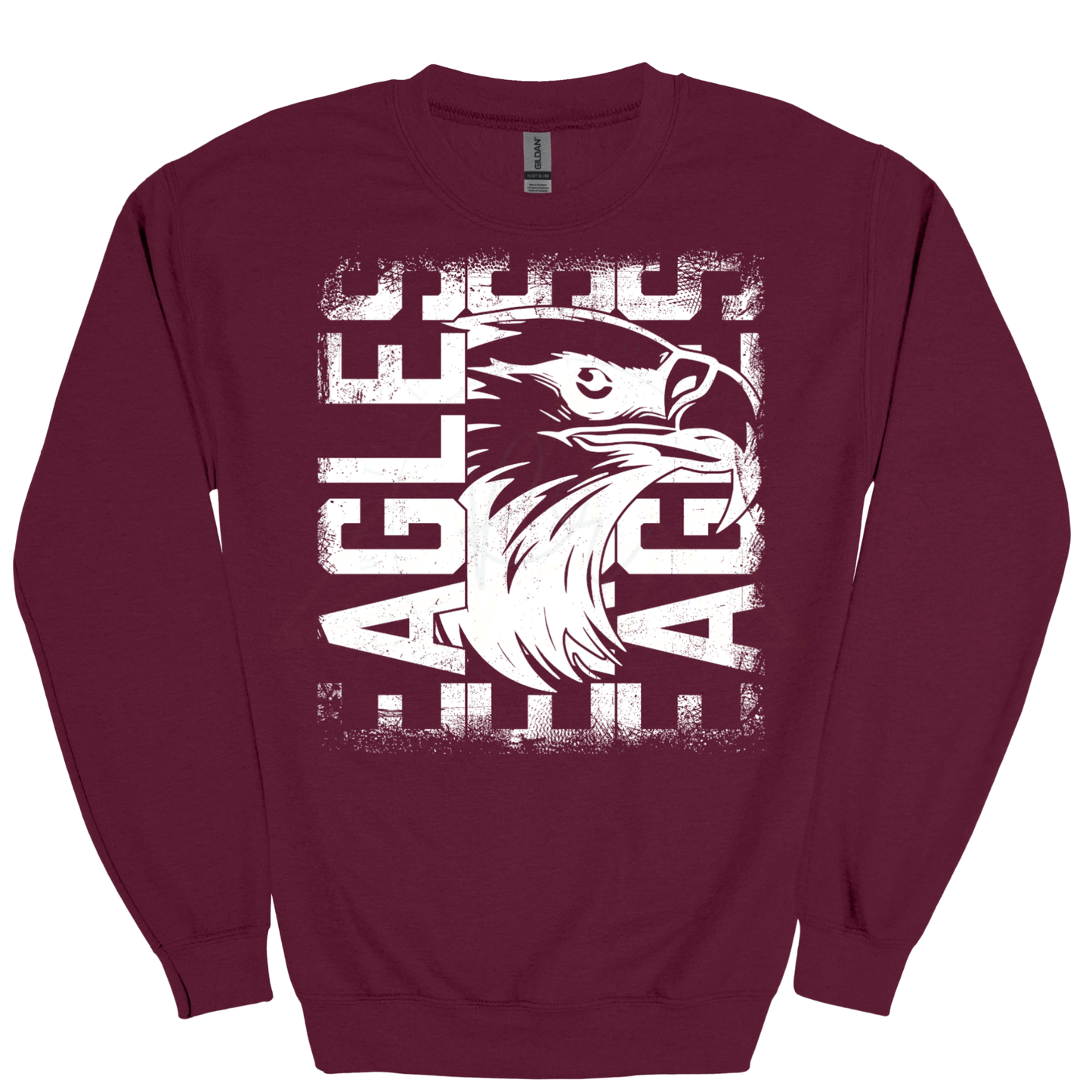 EAGLES Distressed White Graphic Apparel | Youth Spirit Wear