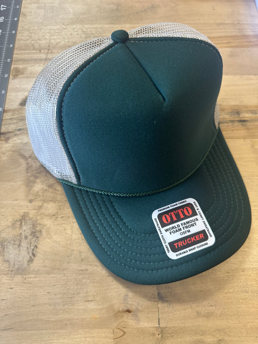 Otto Adult Trucker Hat - Dark Green/Khaki