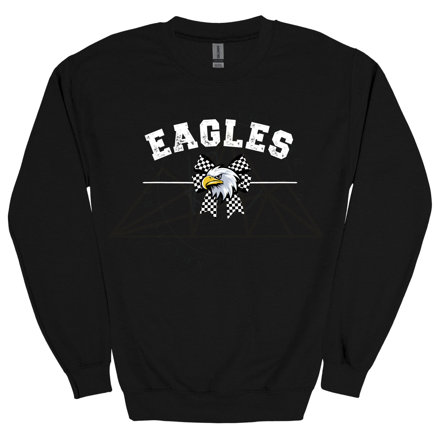 EAGLES Checkered Bow Graphic Apparel | Adult Spirit Wear Collection