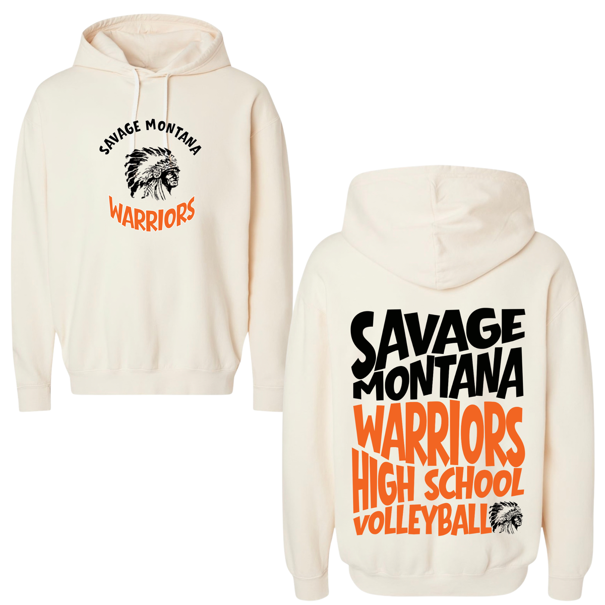 Savage Warrior Retro Volleyball Varsity Graphic Apparel | Adult Spirit Wear