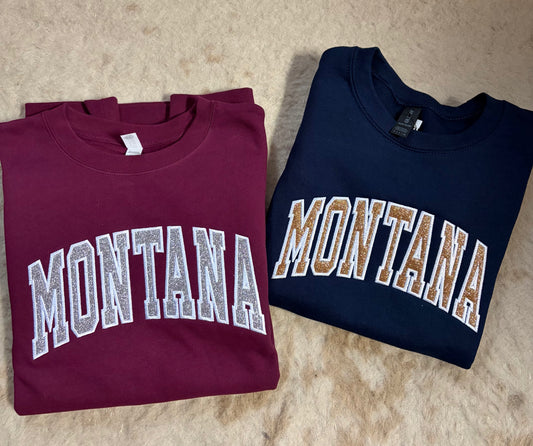 MONTANA Glitter Embroidered Crewneck