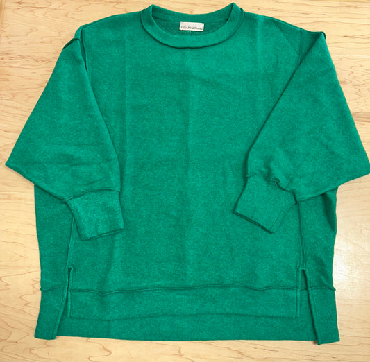 Plus Hacci Oversized Sweater - Kelly Green